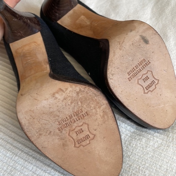 STUART Weitzman Denim Knot Peep Toe Heels Size 7 - Picture 8 of 10